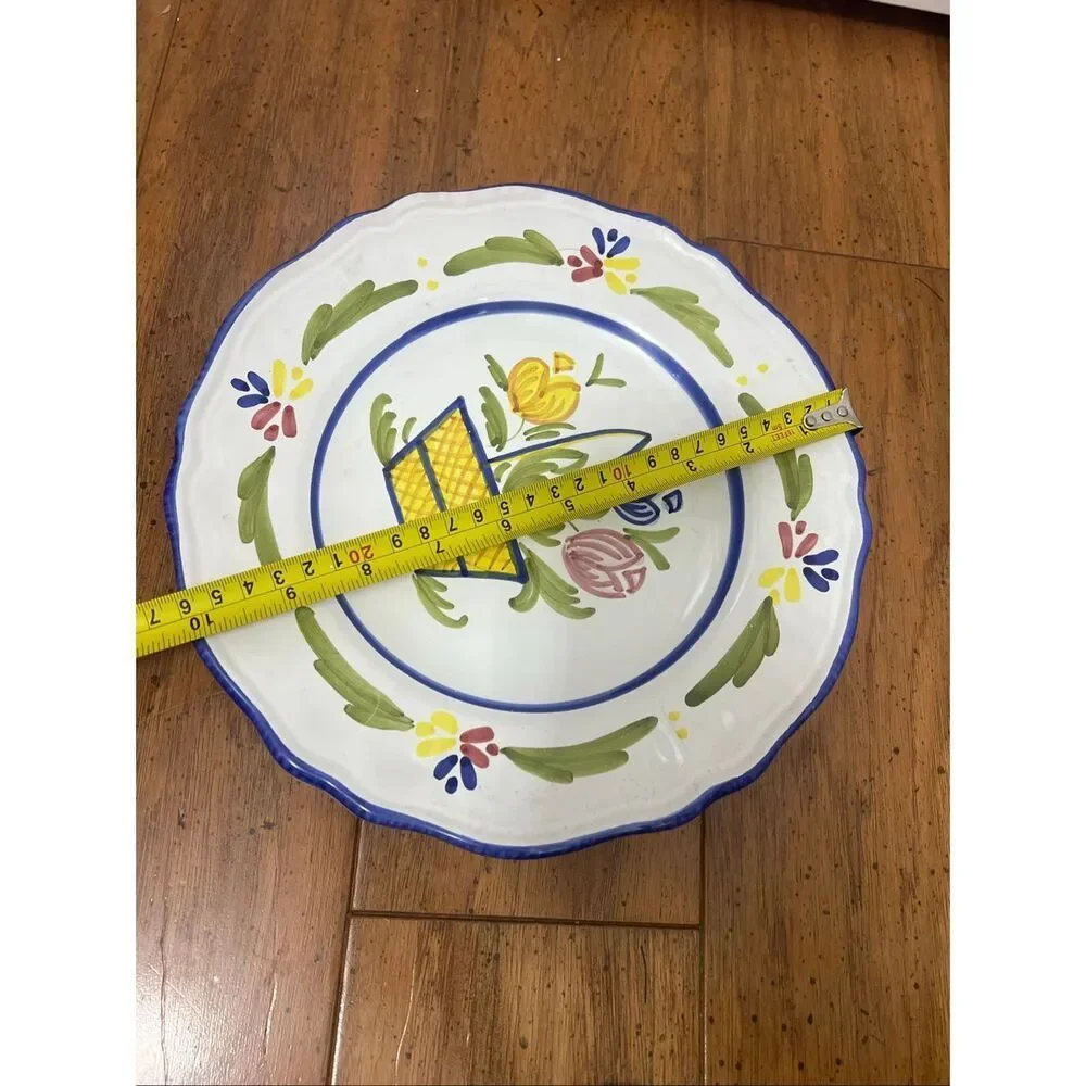 Vintage  Italian Hand Painted Ceramic Soup Bowls, Le Bouquet, 1988